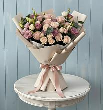 Букет цветов из:  Розы и Лизиантусы в Поливаново