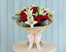 Букет цветов из:  Лилии и Розы #REPLACE_PRED# Поливаново