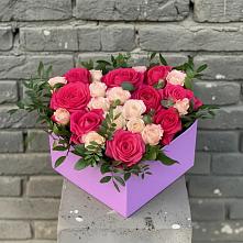 Цветочная композиция из Розы в коробке в Поливаново