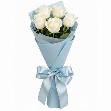 Букет 5 Белых роз Проуд в Поливаново