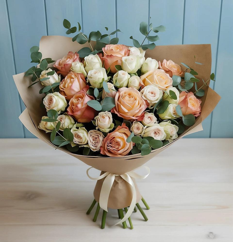 Букет цветов из: Альстромерии и Розы в Поливаново