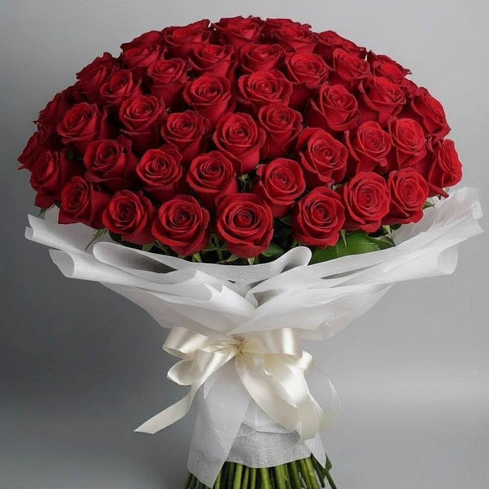 Букет 101 Красная роза Блэк Мэджик в Поливаново