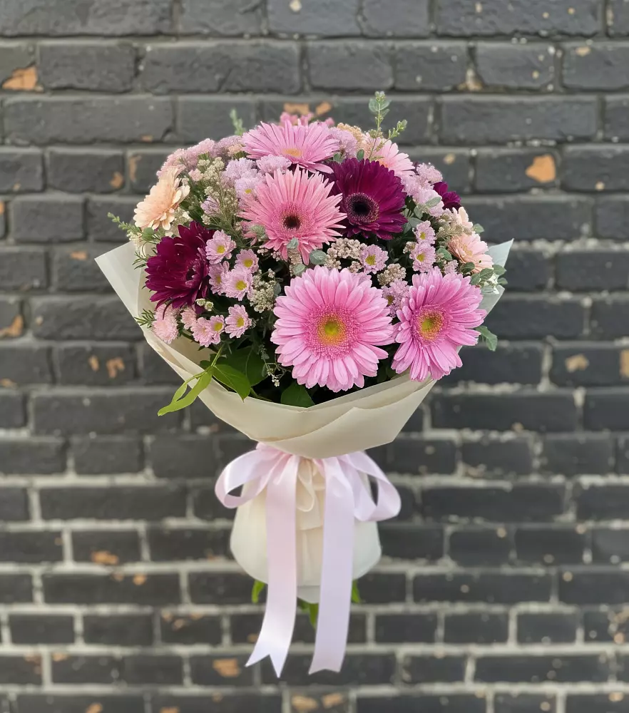 Букет цветов из: Герберы и Хризантемы в Поливаново