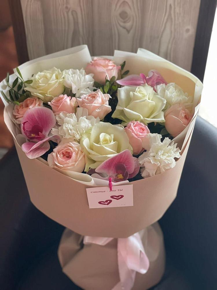 Букет цветов из: Орхидеи, Розы и Гвоздики в Поливаново