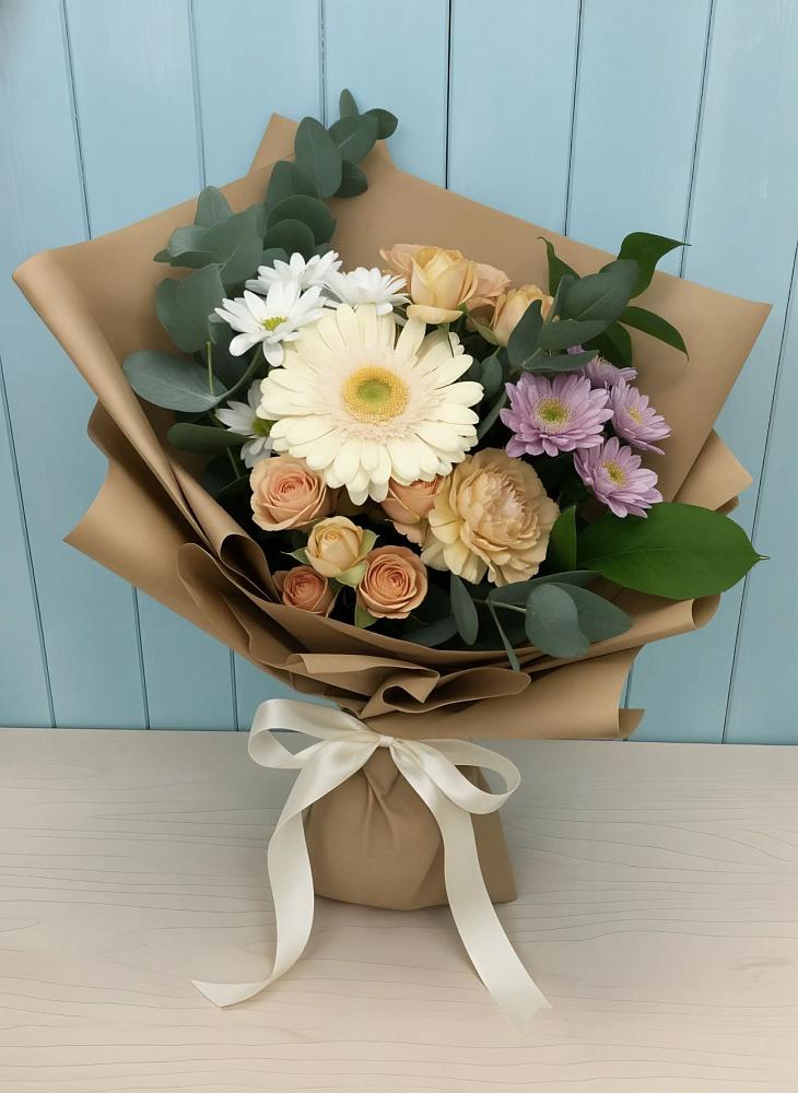 Букет цветов из: Герберы и Хризантемы в Поливаново