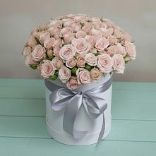 Цветочная композиция из Розы в шляпной коробке в Поливаново