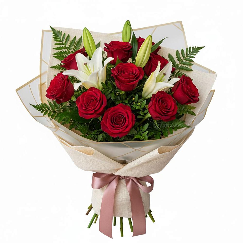 Букет цветов из: Лилии и Розы в Поливаново