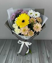 Букет цветов из:  Розы, Герберы и Хризантемы #REPLACE_PRED# Поливаново