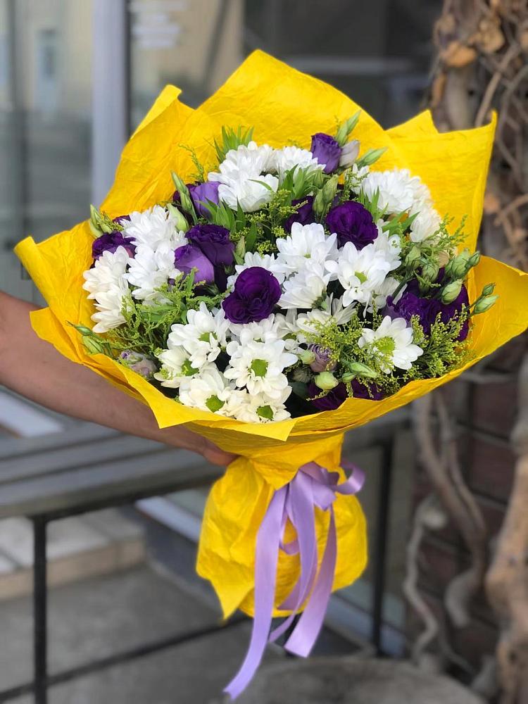 Букет цветов из: Ирисы, Хризантемы и Ромашки в Поливаново