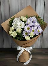 Букет цветов из:  Хризантемы и Розы #REPLACE_PRED# Поливаново