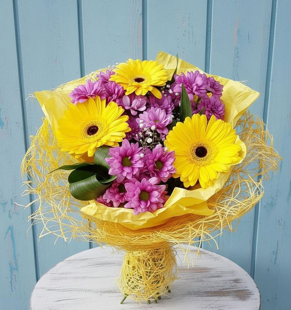 Букет цветов из: Хризантемы и Герберы в Поливаново
