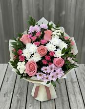 Букет цветов из:  Альстромерии, Гвоздики, Розы и Хризантемы в Поливаново