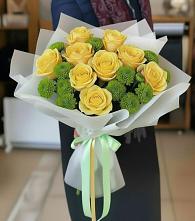 Букет цветов из:  Хризантемы и Розы в Поливаново