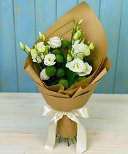 Букет цветов из:  Хризантемы и Лизиантусы в Поливаново