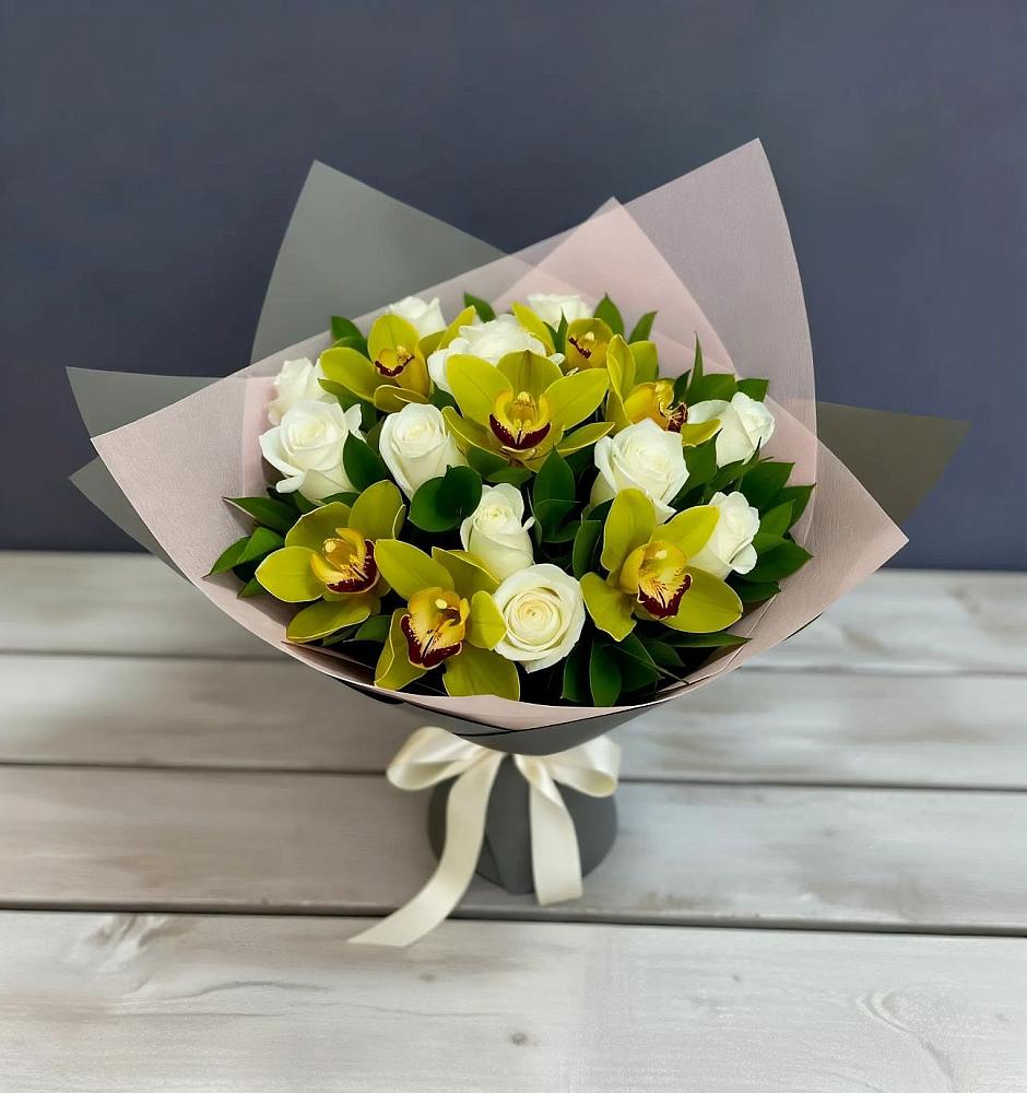 Букет цветов из: Орхидеи и Розы в Поливаново