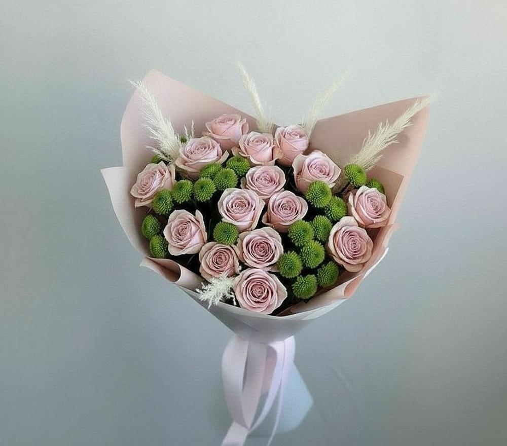 Букет цветов из: Розы и Хризантемы в Поливаново