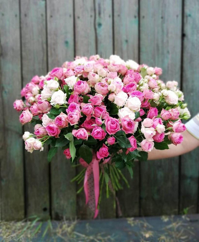 Букет Розовые кустовые розы Натали и Лав Лидия в Поливаново