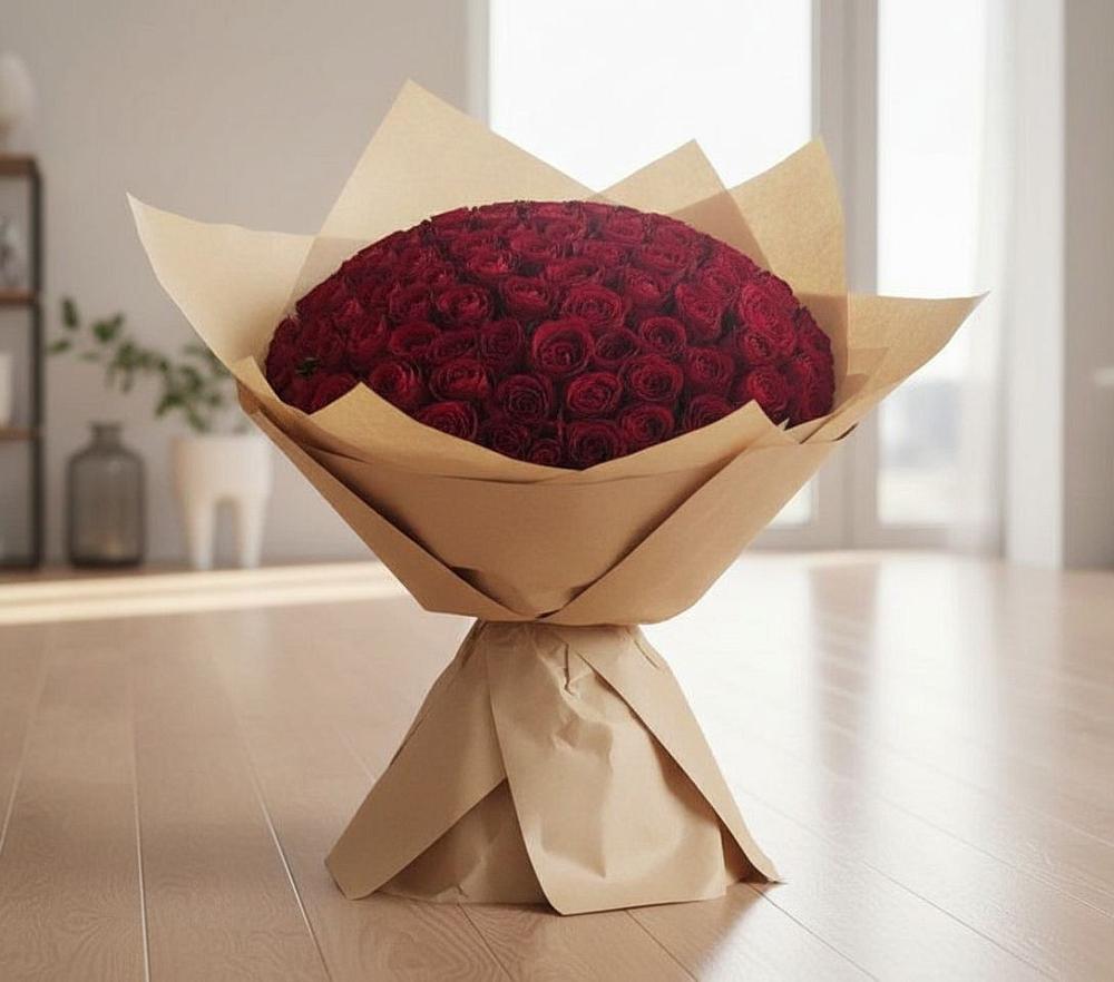 Букет 101 Красная роза в Поливаново