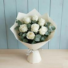 Букет Белые розы в Эвкалипте #REPLACE_PRED# Поливаново